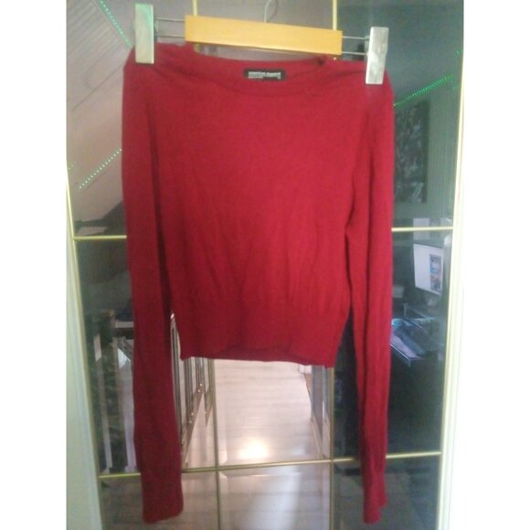 American Apparel Red Long Sleeve Crop Shirt Scoop Neck Size xs - Picture 4 of 4